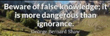 Warning on false knowledge 